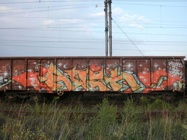 Graffiti Train in Brno - Photo by czechffiti - fr8, rwek