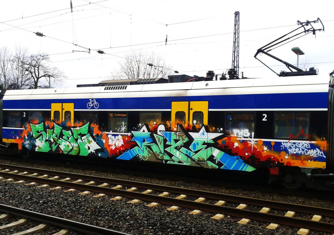 Graffiti Train - Photo by daREALziegenpeter - skoe, rize, jbcb (2013)