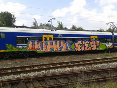 Graffiti Train - Photo by daREALziegenpeter - quär, fies, swk
