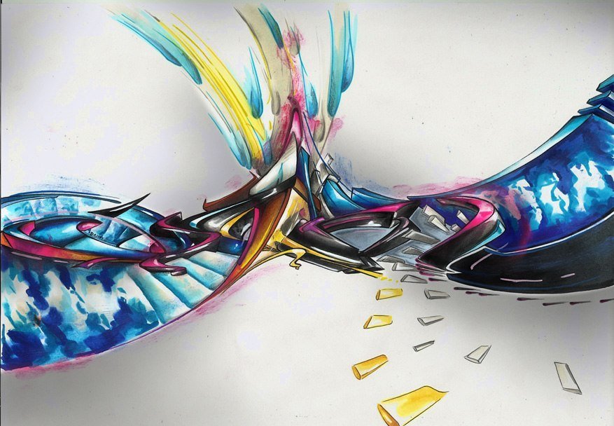 Graffiti Sketch in Rzeszów - Photo by dan322 - blue, water, danito