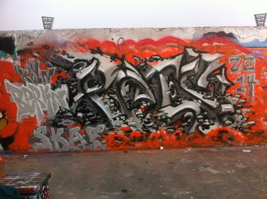 Graffiti Wall - Photo by derabgraser - Skaf, pms, Köln (2014)