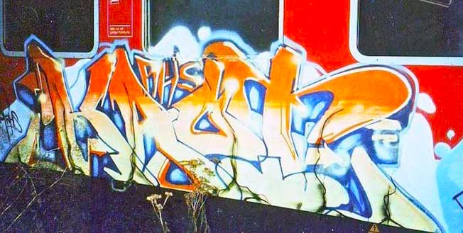 Graffiti Train - Photo by deringo - kaot, moses, rhs