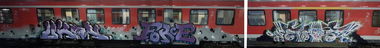 Graffiti Train in Lübeck - Photo by derschmock - Ukon, Force, Eas (2013)