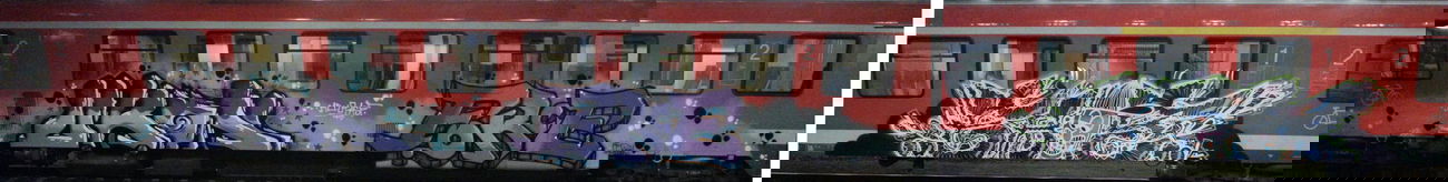 Graffiti Train in Lübeck - Photo by derschmock - Ukon, Force, Eas (2013)