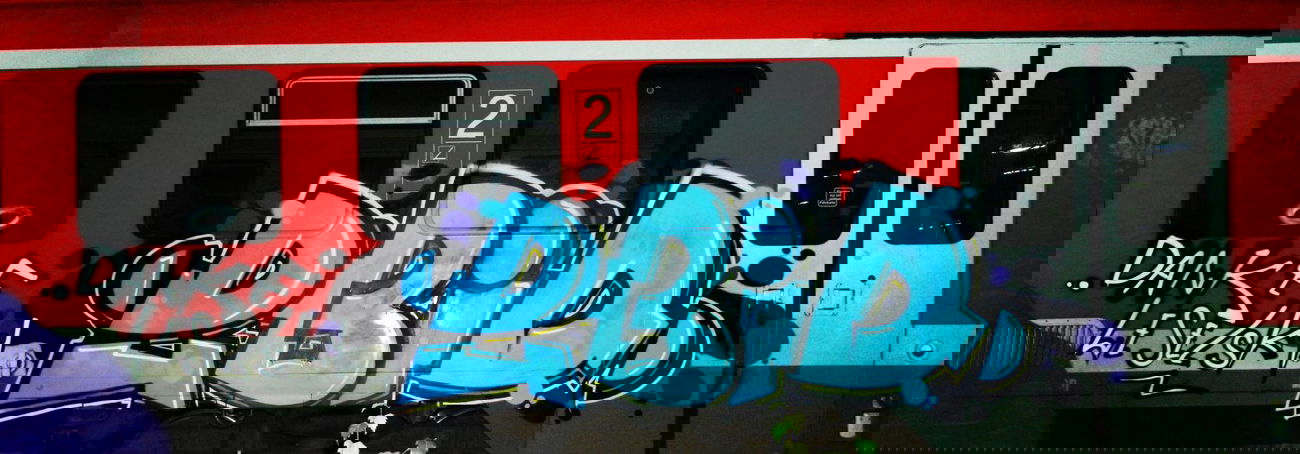 Graffiti Train - Photo by derschmock - Ebid, Danke, Weselsky (2014)