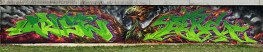 Graffiti Wall in Offenbach am main - Photo by diggin - komische, Vögel (2023)
