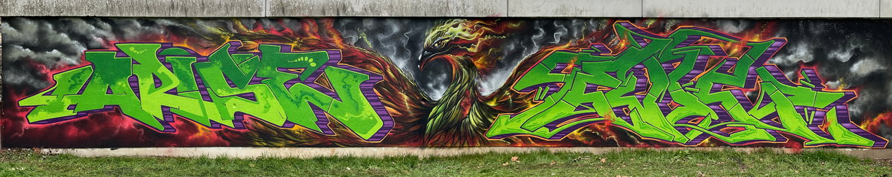 Graffiti Wall in Offenbach am main - Photo by diggin - komische, Vögel (2023)
