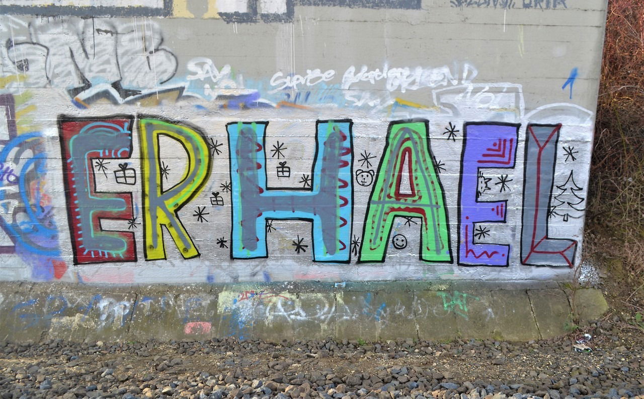 Graffiti Bombing - Photo by dirtyartterror - erhael, rhl, aid (2017)