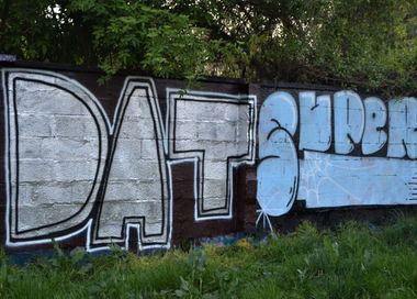 Graffiti Bombing - Photo by dirtyartterror - dat, info, super (2015)