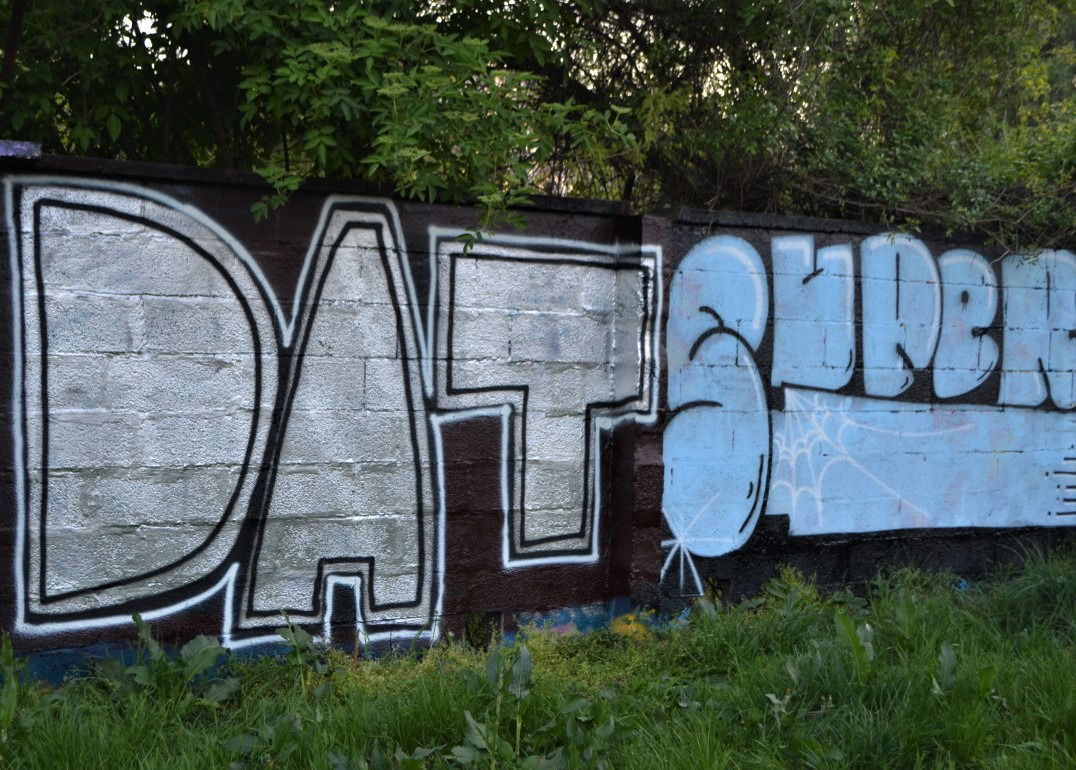 Graffiti Bombing - Photo by dirtyartterror - dat, info, super (2015)