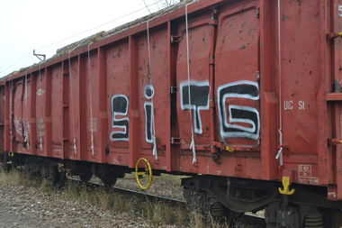 Graffiti Train - Photo by dirtyartterror - sitg, dat, rhl (2016)