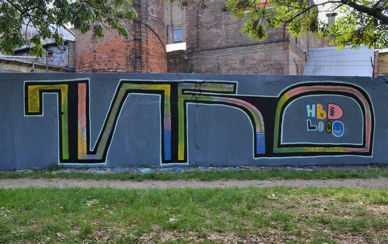 Graffiti Wall in Budapest - Photo by dirtyartterror - info, loco, filatorigát (2017)