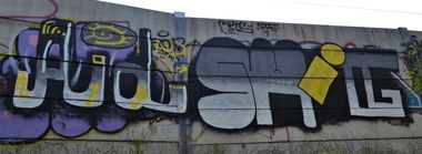 Graffiti Wall - Photo by dirtyartterror - AID, SHITG, DAT (2016)