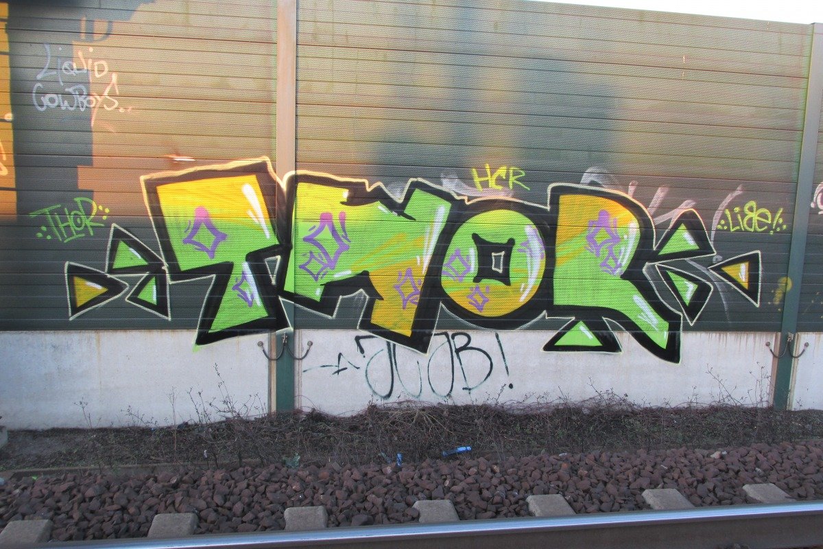 Graffiti Bombing in Braunschweig - Photo by docThor - Thor, HCR, LIBE (2013)