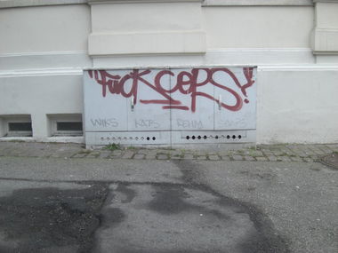 Graffiti Bombing - Photo by dogtowner - fuck, cops, wiks
