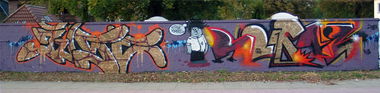 Graffiti Wall in Hamburg - Photo by doppeldee - juse781, sanor, ewa (2014)