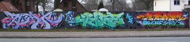 Graffiti Wall in Hamburg - Photo by doppeldee - Bak, juse781, min (2015)