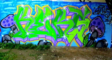 Graffiti Wall in Konstanz - Photo by dreisieben - Keks37, Dirty7even, 37er (2014)