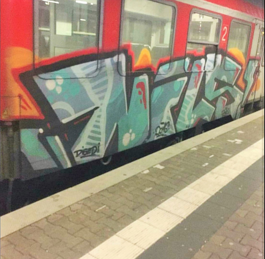Graffiti Train in Stuttgart  - Photo by dripslover - dnsc, dns, nils