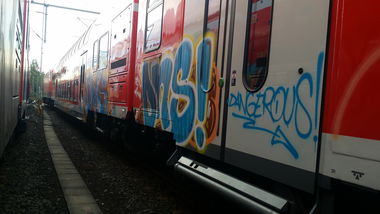 Graffiti Train in Fulda - Photo by dripslover - dns, dnsc, nils (2015)
