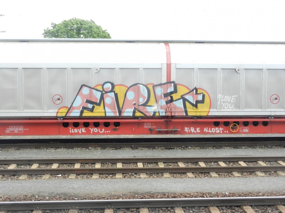 Graffiti Train in Frankfurt - Photo by dripslover - fire