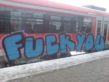 Graffiti Train in Nürnberg - Photo by dripslover - fuck, you