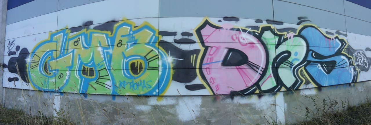 Graffiti Wall in Bayreuth - Photo by dripslover - gmb, dns, ikra (2013)