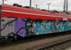 Graffiti Train in Nürnberg - Photo by dripslover - dnsc, dns, nils (2016)