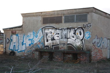 Graffiti Bombing in Leipzig - Photo by dripslover - org, rambo, alex
