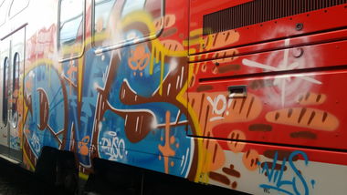 Graffiti Train in Fulda - Photo by dripslover - dns, dnsc, nils (2015)