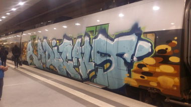 Graffiti Train in Leipzig - Photo by dripslover - radicals, rcs (2015)
