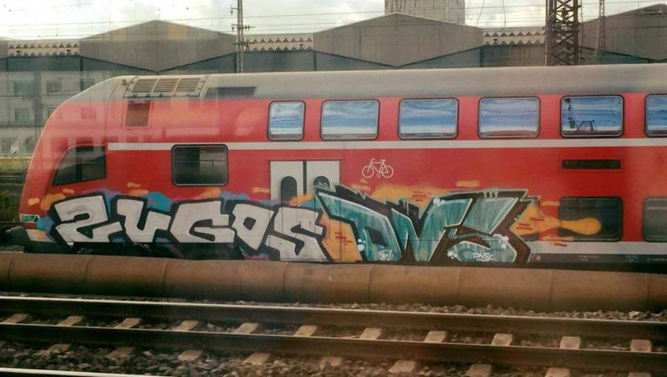Graffiti Train in Heidelberg - Photo by dripslover - dns, dnsc, nils (2016)