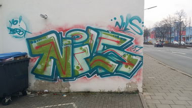 Graffiti Wall in Bayreuth - Photo by dripslover - dnsc, dns, nils (2017)