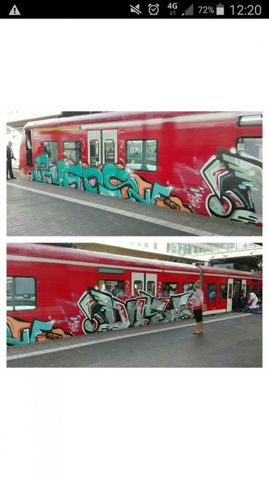 Graffiti Train in Heidelberg - Photo by dripslover - dns, dnsc, nils (2016)