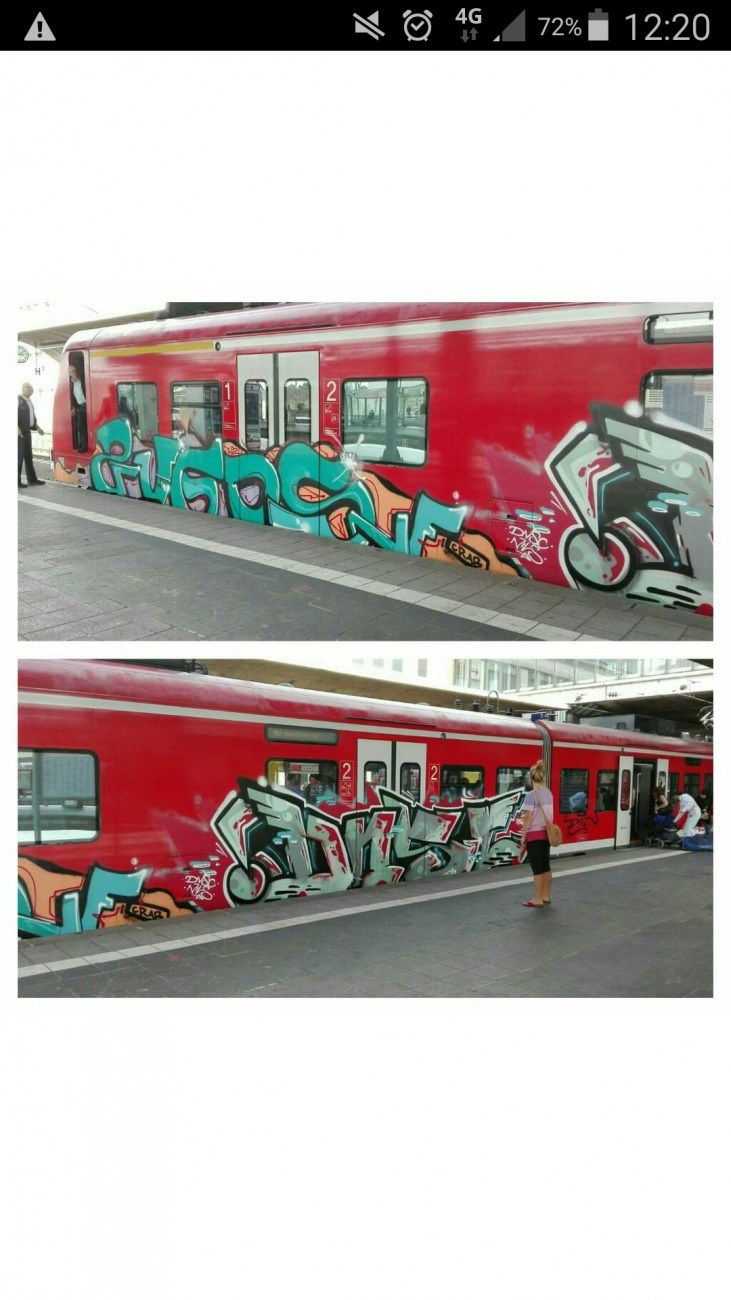 Graffiti Train in Heidelberg - Photo by dripslover - dns, dnsc, nils (2016)
