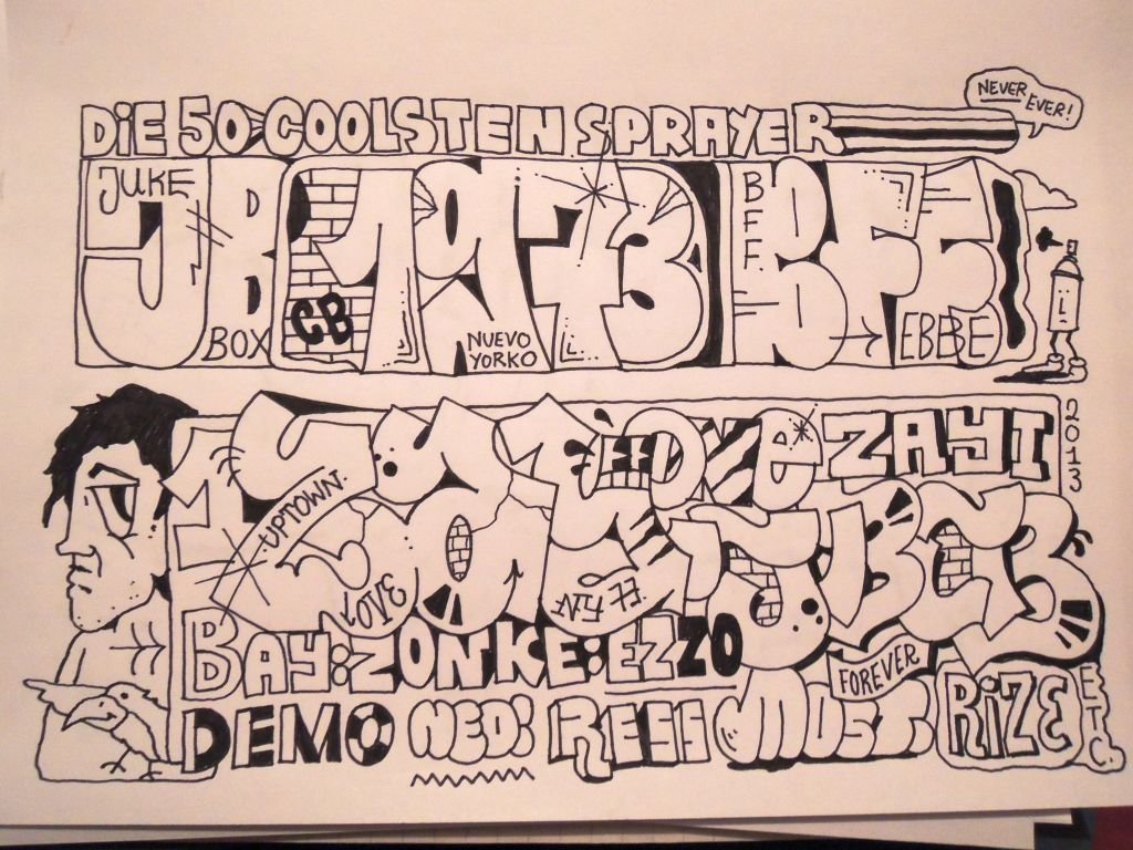 Graffiti Sketch - Photo by drkool - jbcb, 1973