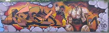 Graffiti Wall in Heidelberg - Photo by drwesh - WESH, ROB, D.O.C