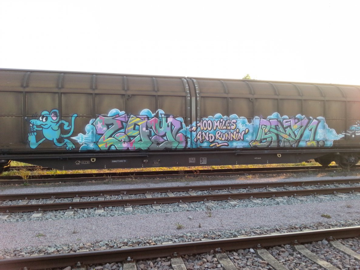 Graffiti Train - Photo by emilyerdbeere - zay, bay, jbcb