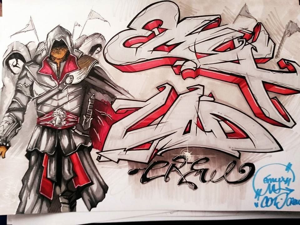 Graffiti Sketch in ?zmit - Photo by emyxLove - altair, emyx, assasins (2015)