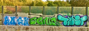 Graffiti Bombing - Photo by energis - Rosk, Senz, Trust (2012)