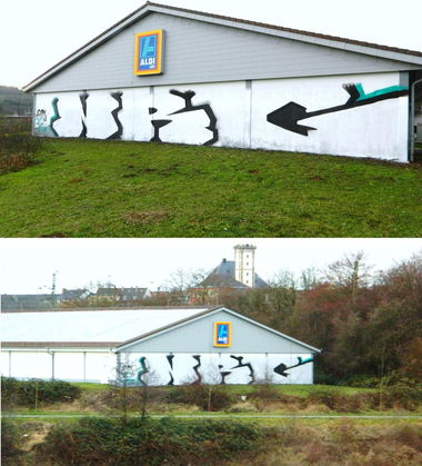 Graffiti Bombing - Photo by energis - NRG, Trust, Beks (2012)