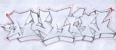 Graffiti Sketch - Photo by enkjones - rubin, enk, sk