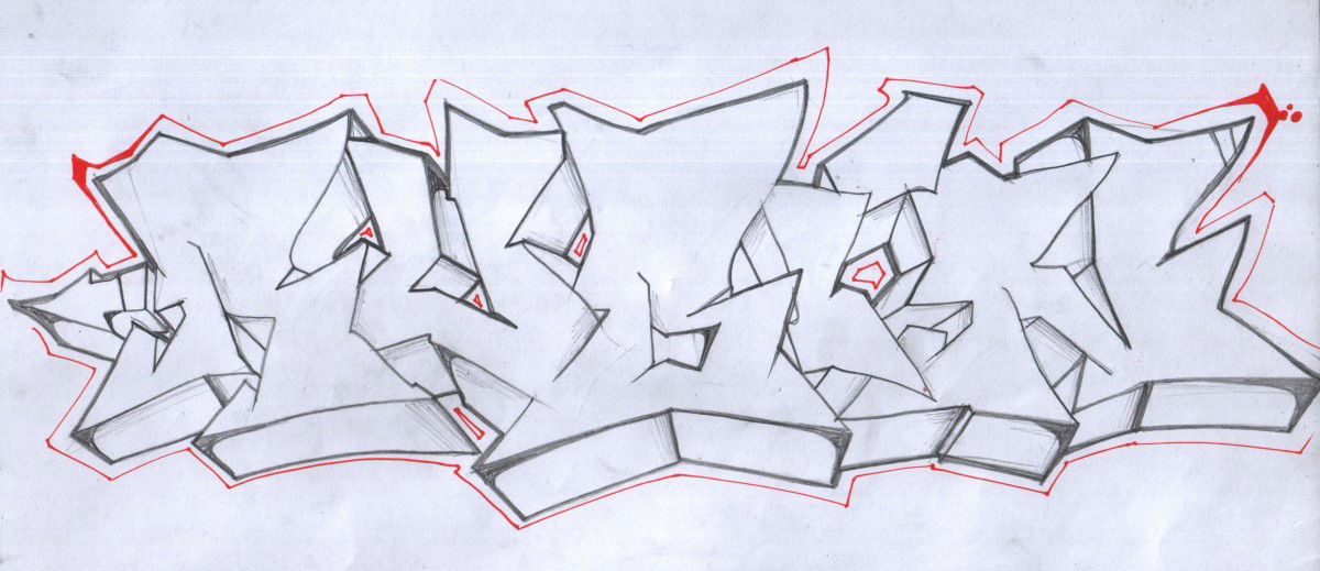 Graffiti Sketch - Photo by enkjones - rubin, enk, sk