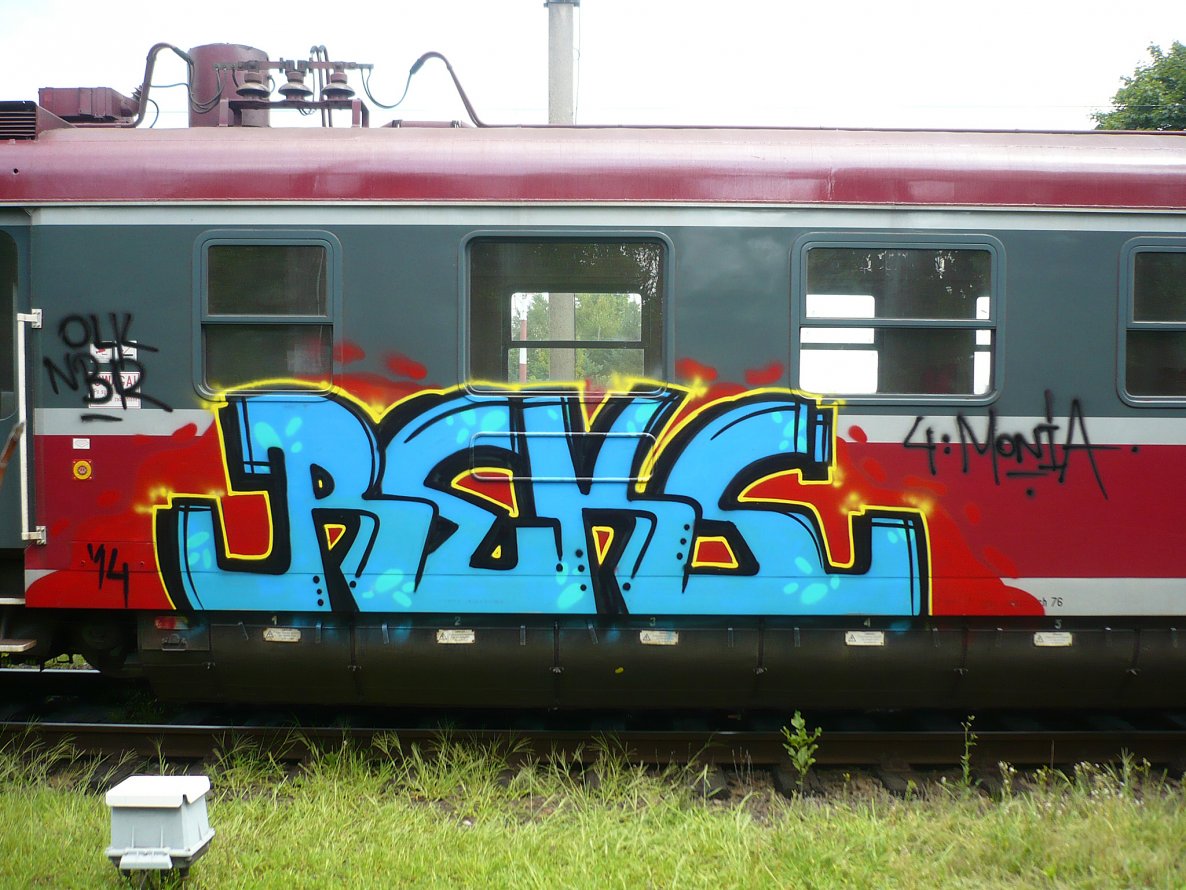 Graffiti Train - Photo by esceer - reks, nbr, olk
