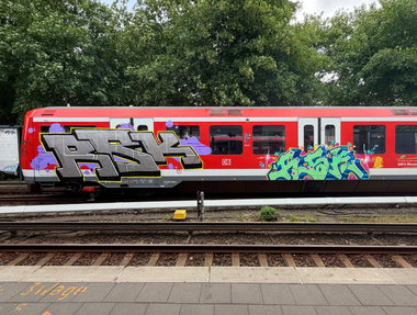 Graffiti Train in Hamburg - Photo by eurota - rbk, hamburg, graffiti