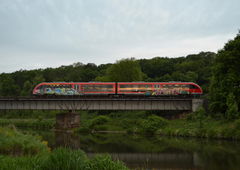 Graffiti Train in Leipzig - Photo by exBahner - train, üf, ddr (2004)