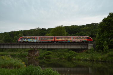 Graffiti Train in Leipzig - Photo by exBahner - train, üf, ddr (2004)