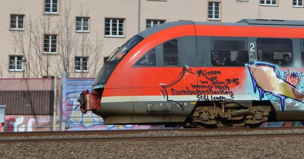 Graffiti Train - Photo by exBahner - Stilllegung, Döbeln, Meißen