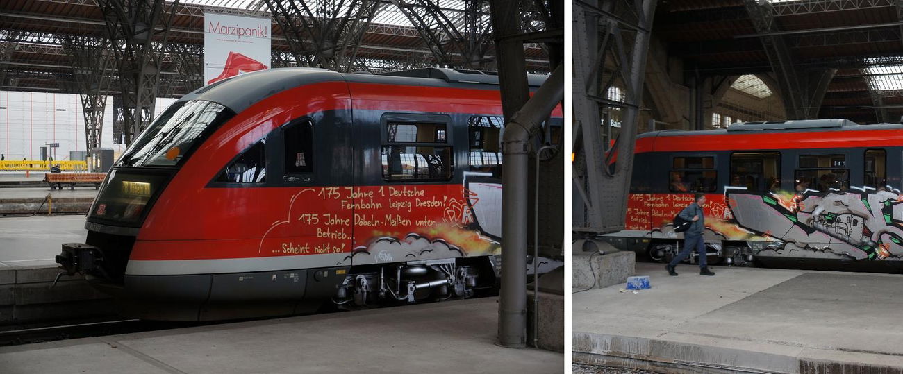 Graffiti Train in Leipzig - Photo by exBahner - Stilllegung, Döbeln, Meißen (2015)
