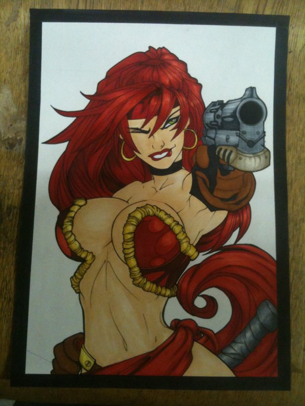 Graffiti Sketch - Photo by fester - Red, Monika, Copic (2013)